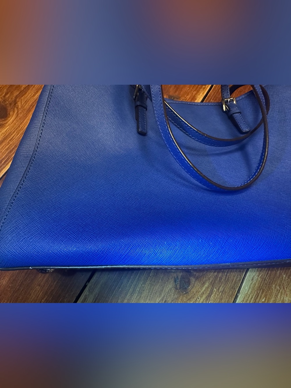 Michael Kors Jet Set Travel Large Tote Bag in Royal Blue - Picture 12 of 14